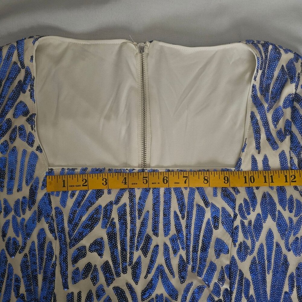 House Of Chic Curve + Plus Blue Sequined Long Sleeve Maxi Dress Size 2XL, NWT - Picture 10 of 16